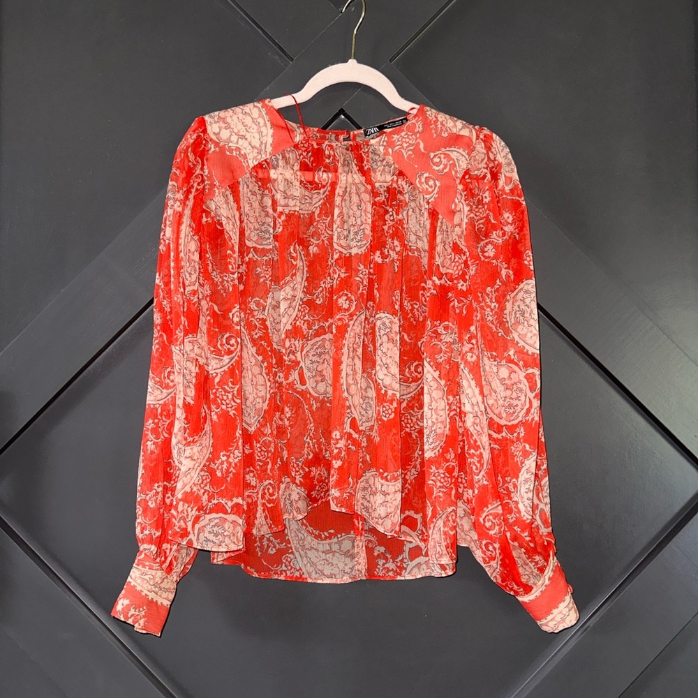 Red Paisley ZARA Top
